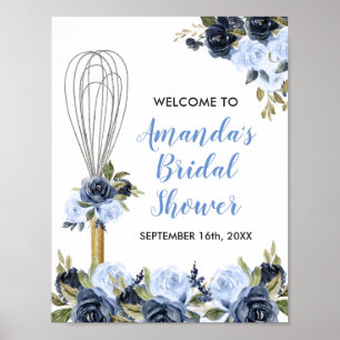 Poster Fête de mariage floral marine bientôt emportée
