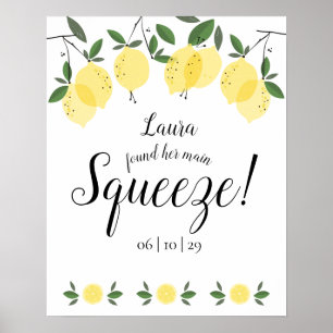 Poster Fête de mariage Main Squeeze Lemons