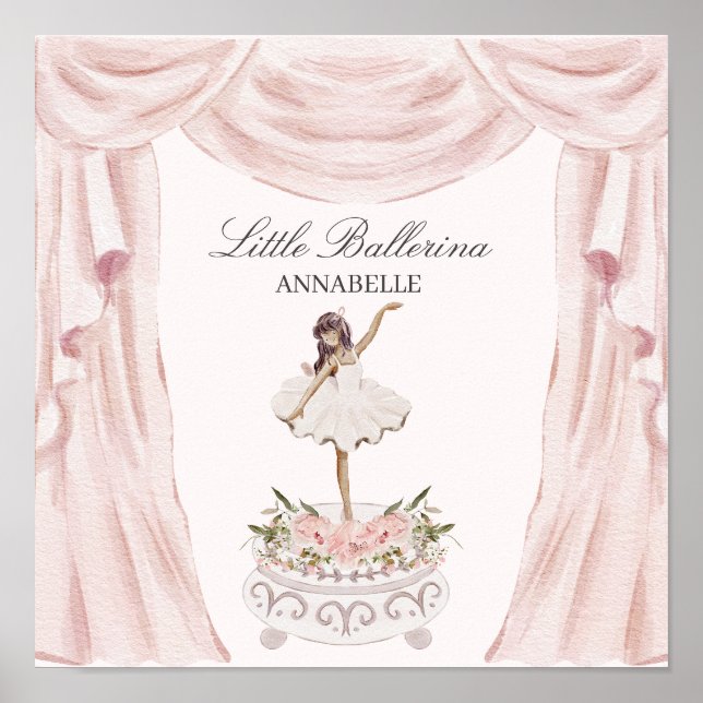 Poster Fête de Naissance ou Anniversaire de Petite Danseu (Devant)