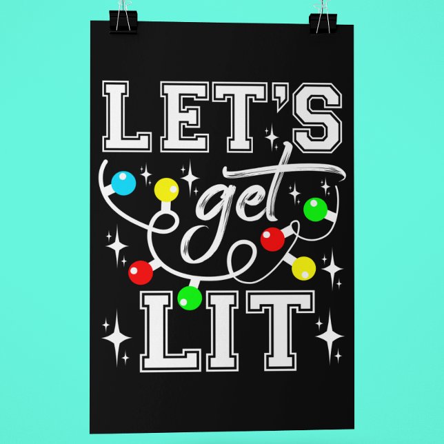 Poster Fête de Noël amusante - Lumière de Noël (Créateur téléchargé)