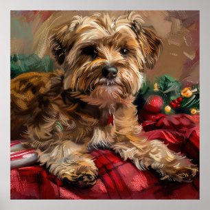Poster Fête de Noël de Chien Yorkipoo