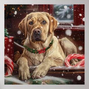 Poster Fête de Noël du chien du Labrador