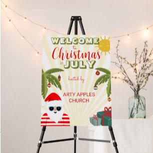Poster Fête de Noël en juillet panneau de fête d'été amus