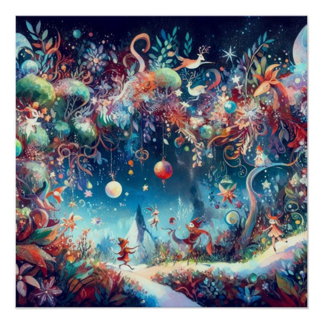 Poster Fête de Noël lunatique (Devant)