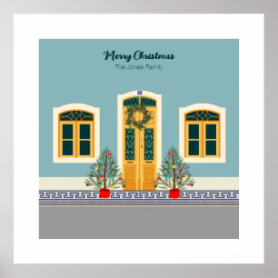 Poster Fête de Noël Portugais Maison