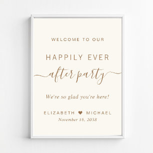 Poster Fête de réception de mariage Bienvenue à notre vie
