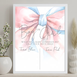 Poster Fête de révélation du sexe Rose ou Bleu Vote
