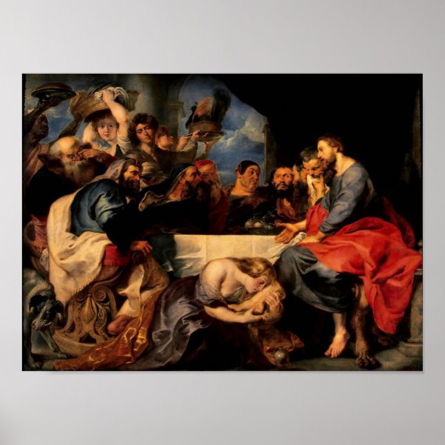 Poster Fête de Simon & Marie Magdalene aux pieds de Jésus (Devant)