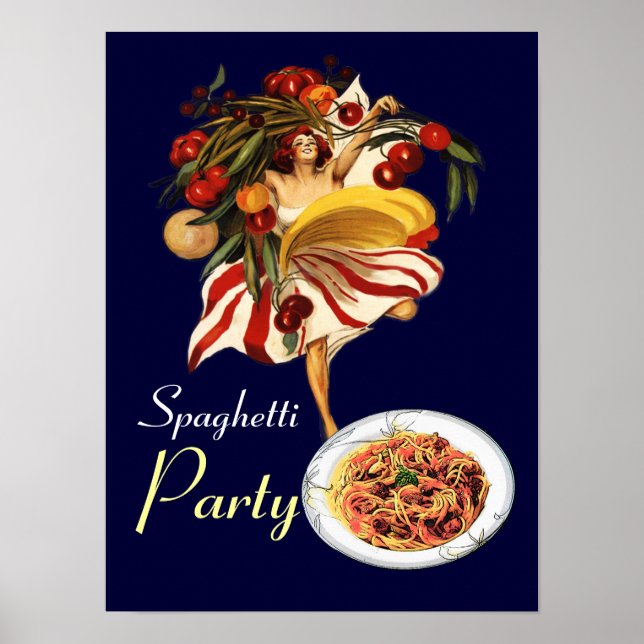 POSTER FÊTE DE SPAGHETTI DANSE, CUISINE ITALIENNE ET TOMA (Devant)