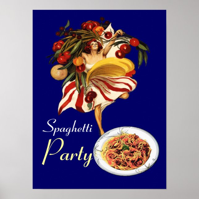 POSTER FÊTE DE SPAGHETTIS DANSE, CUISINE ITALIENNE ET TOM (Devant)
