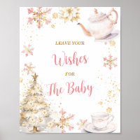 Fête de thé d'hiver rose bébé douche Leave Your Wi