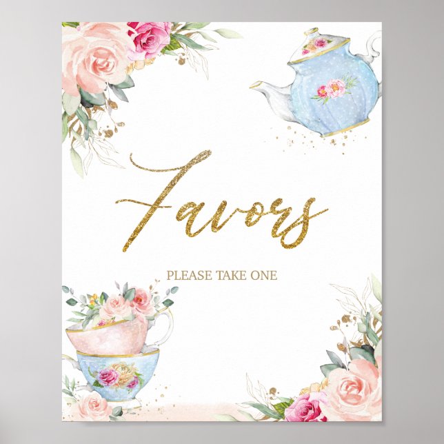 Poster Fête de thé floral flush favorise la Fête des mari (Devant)