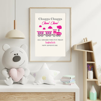 Poster Fête des 2 ans de Girls Pink Train
