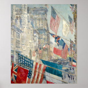 Poster Fête des Alliés - Frederick Hassam Impressionnis