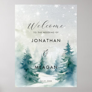 Poster Fête des arbres d'hiver accueil signe mariage