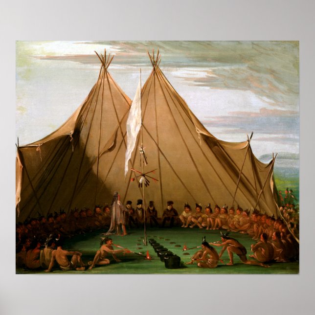 Poster Fête des chiens sioux de George Catlin (Devant)