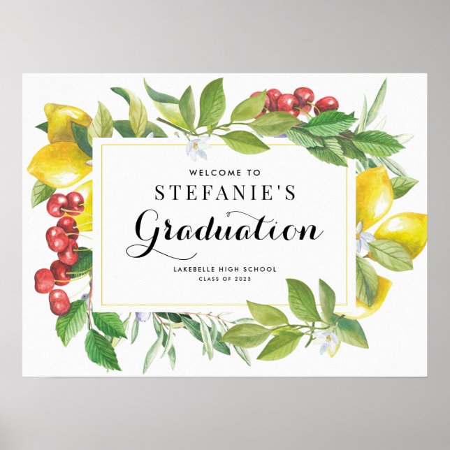 Poster Fête des citrons et cerises Bienvenue (Devant)