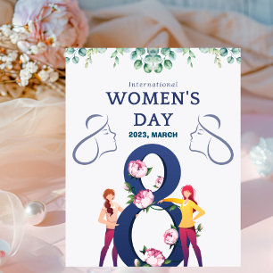 Poster Fête des Femmes Florales Bleues