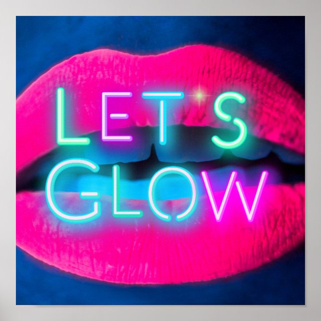 Poster Fête des lèvres de Neon Fête de danse Rave (Devant)