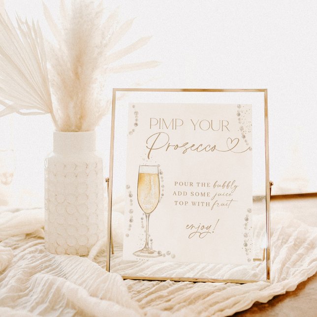 Poster Fête des mariées Barre Mimosa, perles et poursuite (Créateur téléchargé)