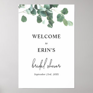 Poster Fête des mariées botanique Eucalyptus verte Bienve