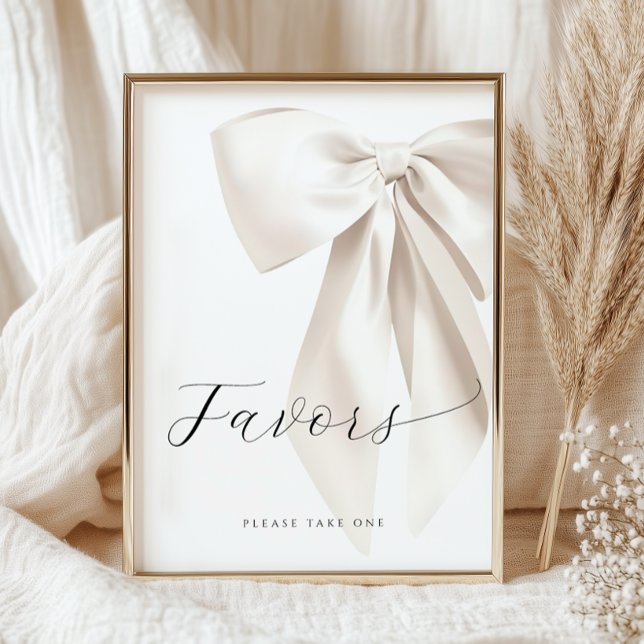 Poster Fête des mariées Bow blanc favorise le panneau de  (Créateur téléchargé)