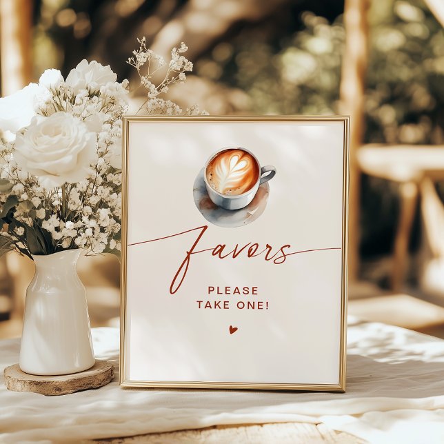 Poster Fête des mariées Café Faveurs Piédestal (Créateur téléchargé)