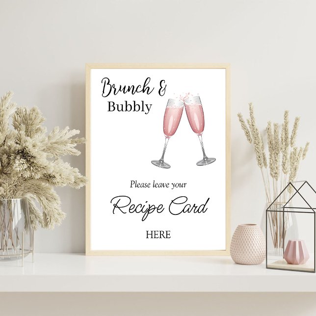 Poster Fête des mariées Champagne rose Envoyer la demande (Créateur téléchargé)
