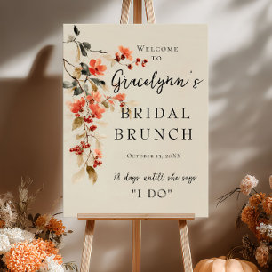 Poster Fête des mariées d'accueil pour le brunch nuptial