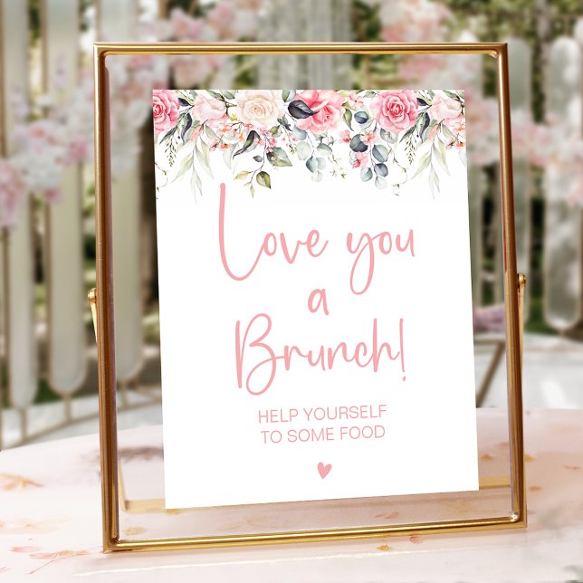 Poster Fête des mariées d'aquarelle florale Blush (Créateur téléchargé)