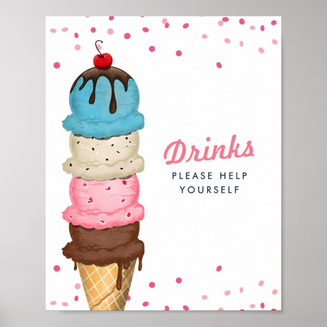 Poster Fête des mariées de boissons à la crème glacée est (Devant)