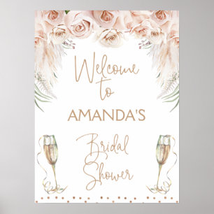 Poster Fête des mariées de Brunch Boho en verre de Champa
