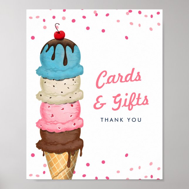 Poster Fête des mariées de cartes et cadeaux de crème gla (Devant)
