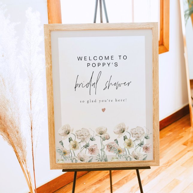 Poster FÊTE DES MARIÉES de Fleur sauvage POPPY Rustic (Créateur téléchargé)