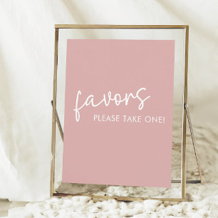 Poster Fête des mariées de script minimaliste rose poussi