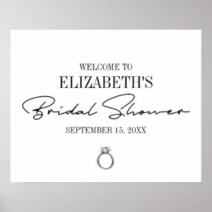 Poster Fête des mariées de script moderne Bienvenue