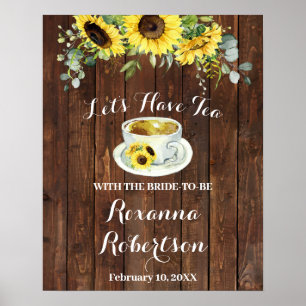 Poster Fête des mariées de thé de bienvenue Fleurs de sol