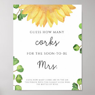 Poster Fête des mariées De Tournesol Devine Combien De Co