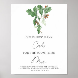 Poster Fête des mariées Devine combien de lièges