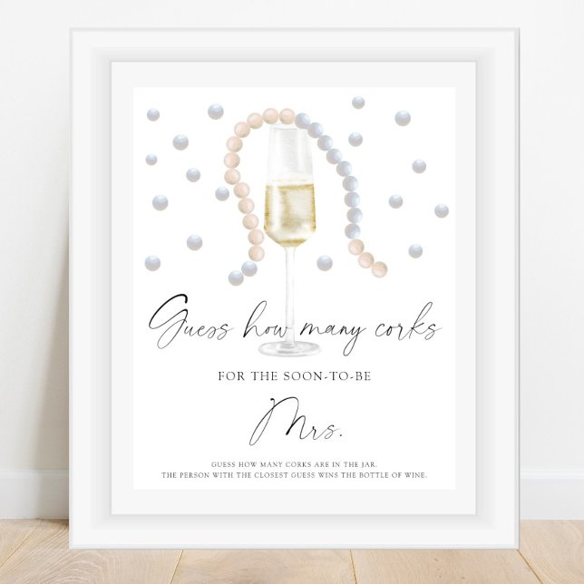 Poster Fête des mariées Devine combien de lièges (Créateur téléchargé)