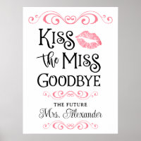 Fête des mariées Embrasse La Miss Adieu Couleurs P