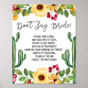 Poster Fête des mariées Fiesta ne pas dire Bride Jeu