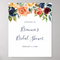 Fête des mariées florale Élégante Multicolor Bienv