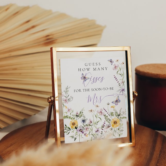 Poster Fête des mariées florale pourpre pourpre de papill (Créateur téléchargé)