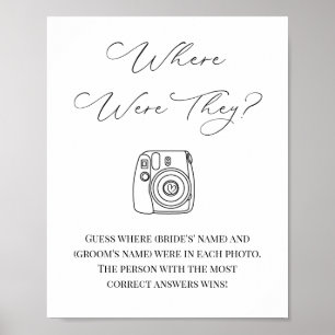Poster Fête des mariées Jeu Où Étaient-Ils