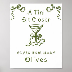 Poster Fête des mariées Martini - Combien d'olives
