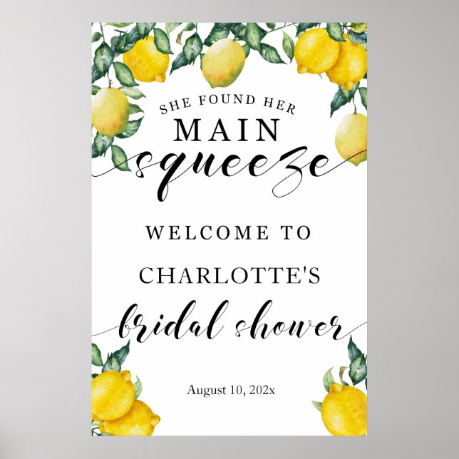 Poster Fête des mariées principale serrer signe de bienve (Devant)