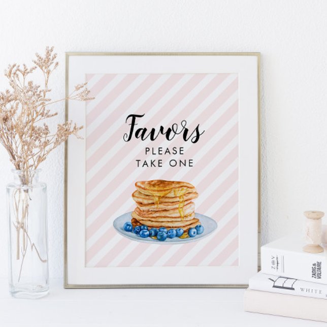 Poster Fête des mariées rose Pancake Brunch Favoriser Sig (Créateur téléchargé)