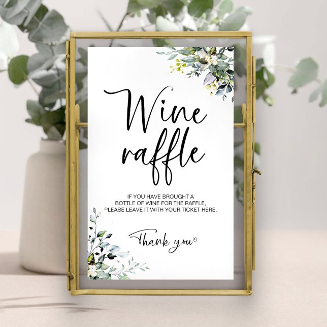 Poster Fête des mariées verdoyante Vin Raffle Jeu (Créateur téléchargé)