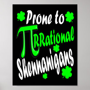 Poster Fête des Maths Professeur Pi Day St Patrick's Day 